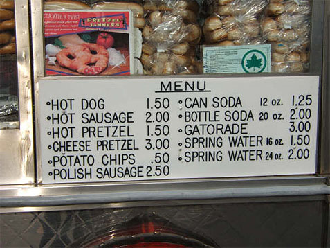 Menu Hot Dog