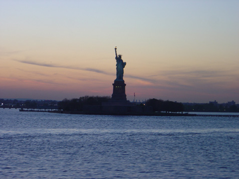 Coucher de soleil sur Liberty Island